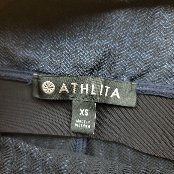 Athleta Womens XS Leggings Herringbone Mercer Tight High Rise Blue Black #353504 - Picture 4 of 14